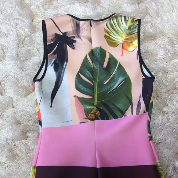 Clover Canyon Pink Green Falling Leaves Dress S - Picture 12 of 14